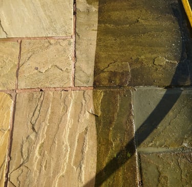before and after patio pressure wash