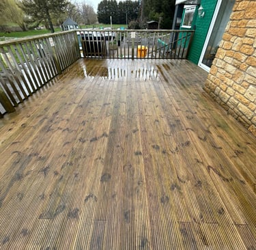 pressure washed decking