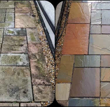 before and after patio wash