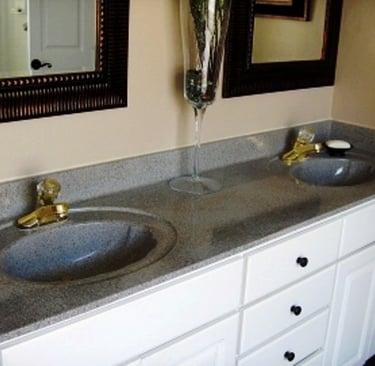 Bathroom counter resurfaced to look modern
