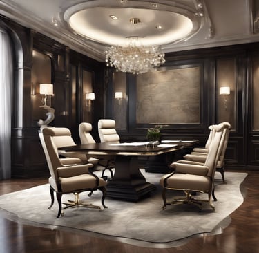 two men in suit sitting on sofa