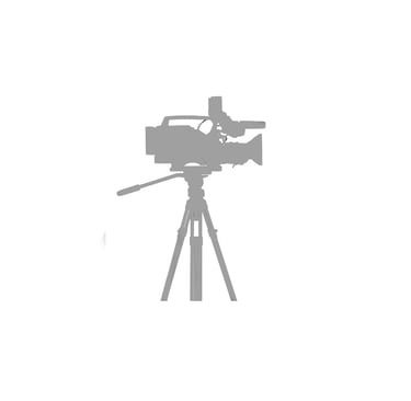 Vector illustration of a video camera on a tripod, symbolizing video camera rental services in Los Angeles