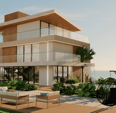 projeto de casa de alto padrão com vista para o mar