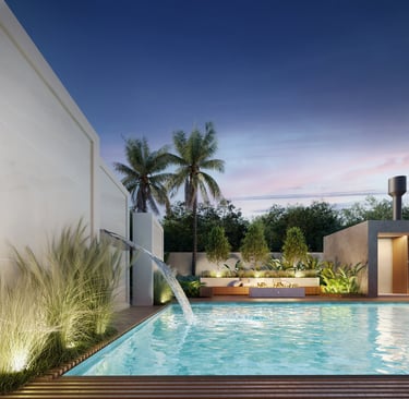projeto de casa com piscina grande