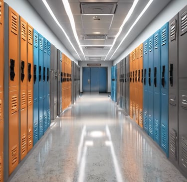 blue wooden cabinet near white wall
