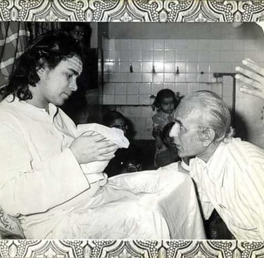 Shri Babaji con un discepolo