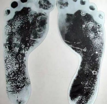 impronta dei piedi di Babaji
