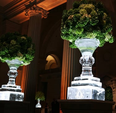 florero gigante de hielo para bodas en buenos aires