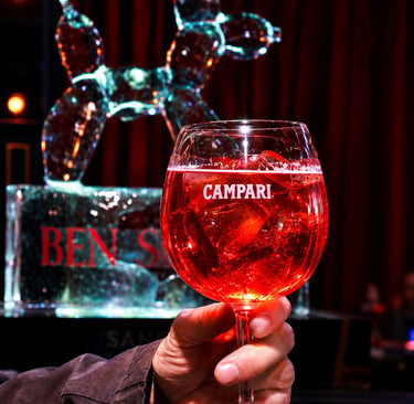 escultura de hielo para campari argentina y bensimon 
