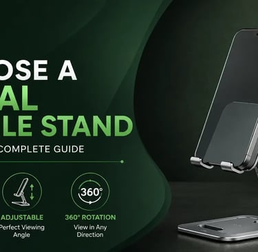 Premium metal mobile stand in India with foldable design, adjustable viewing angles and 360-degree rotation for smartphones.