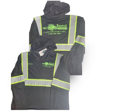 a safety vest with a logo.