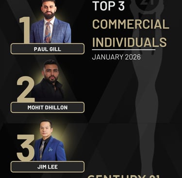 Mohit Dhillon, Paul Gill & Jim Lee Top Commercial Realtor Calgary