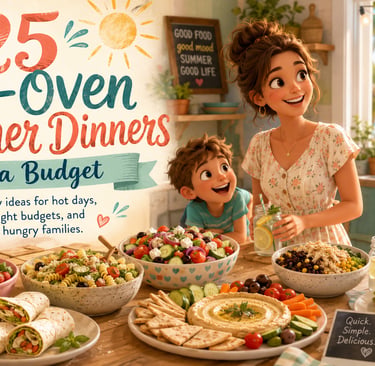 Discover 25 easy no-oven summer dinners on a budget, perfect for hot days and busy families