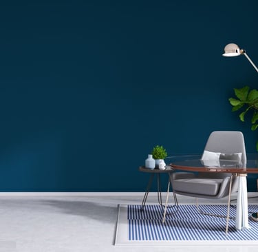 Peinture bleue nuit pièce à vivre