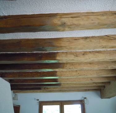 Aérogommage poutres intérieures