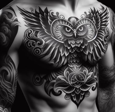 tatuaje estilo blanco y negro
