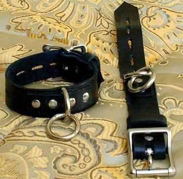 Drop-Ring Leather Cuffs