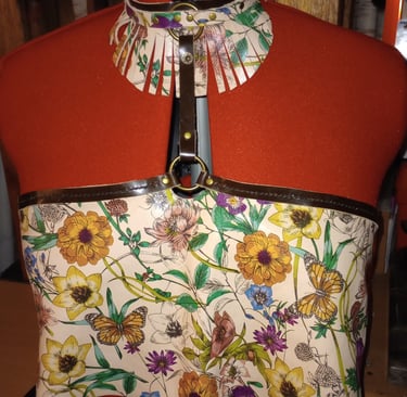 Leather Halter Top with removable Collar