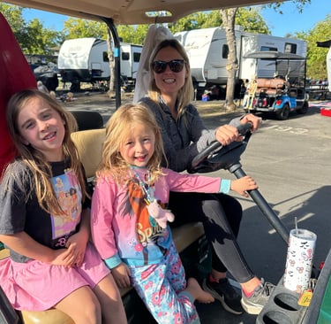 mom and kids halloween camping