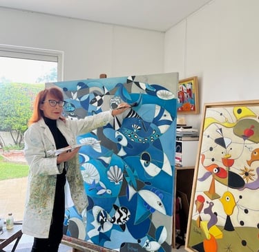 Oeuvre bleue de Michèle Auderson