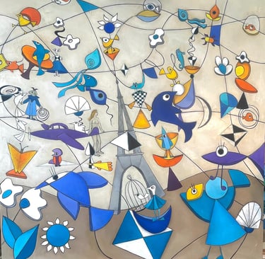 Tableau très bleu dans le Var