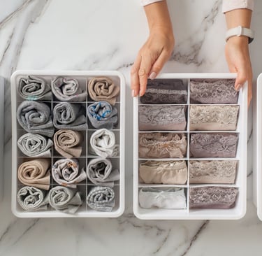photo de rangement de serviette de bain et de sous-vêtements