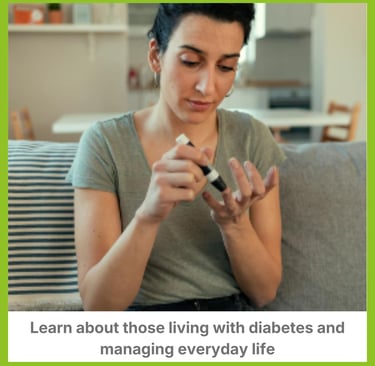 Person checking their blood sugar levels - learn about those living with diabetes and managing life