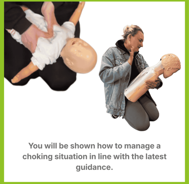 images of different choking techniques for a baby and a child