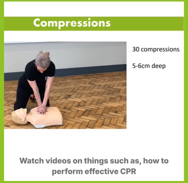 A clip for the online training showing a video of an instructor showing CPR techniques