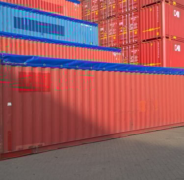 40'OT shipping container side view