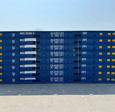 20' platform shipping containers in stack