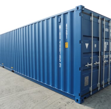 New 40ft Dry Van shipping container – angled exterior view