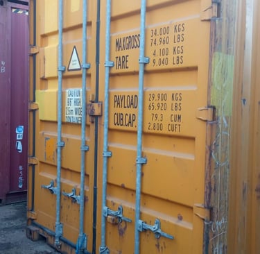 Used 40'HC pallet wide container, door view