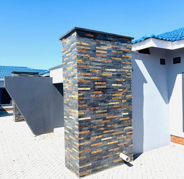 grey and rust cladding