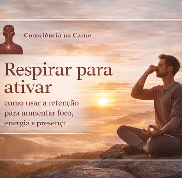 Homem jovem pratica uma respiração de ativação