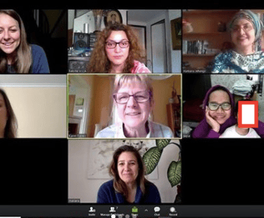 A group of women on Zoom.