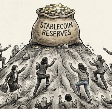 professional women and investors scrambling to get to the stablecoin reserves.