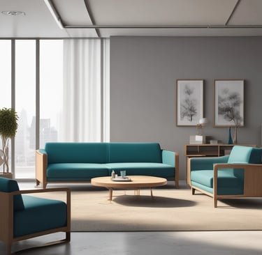 A cozy lounge area with comfortable sofas and decorative plants.