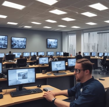 A group of trainees practicing door supervision techniques.