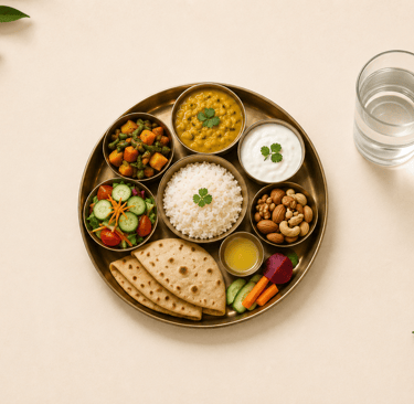 Balanced Indian meal with essential nutrients