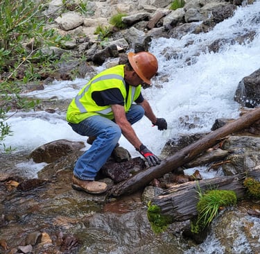Avivid's co-founder working on the Nelson Tunnel site in CO.