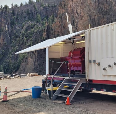 Avivid trailer on the Nelson Tunnel site in CO.