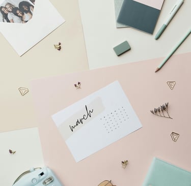 Calendar and desk reflecting Soul Script Media spiritual resources
