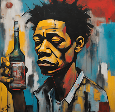a picture of visual art by brian j clark titled "alcohol relapse" soul pain art gallery