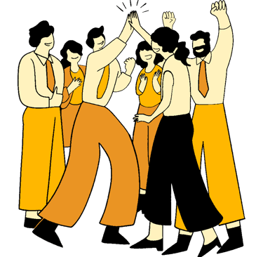 illustration of a community coming together 