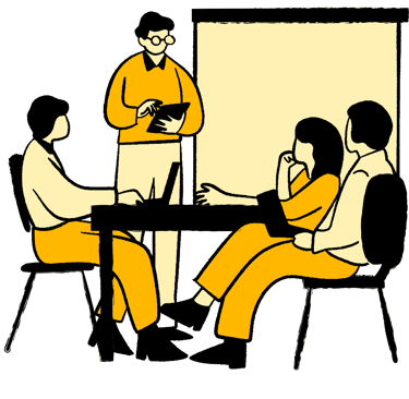 illustration of a team working on a project