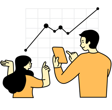 illustration of a graph showing growth