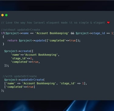 Laravel tip about eloquent updateOrCreate method