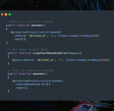Laravel tip about using model scope