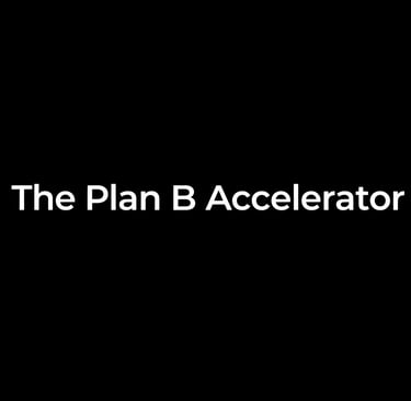 The Plan B Accelerator in white font on black background